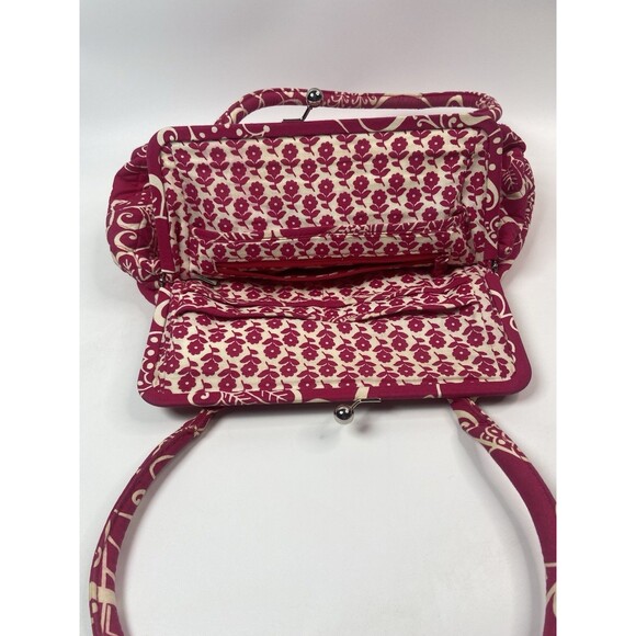 Vera Bradley Alice Kisslock Shoulder Bag-Twilly Birds Pink Pattern-Retired - Picture 11 of 16